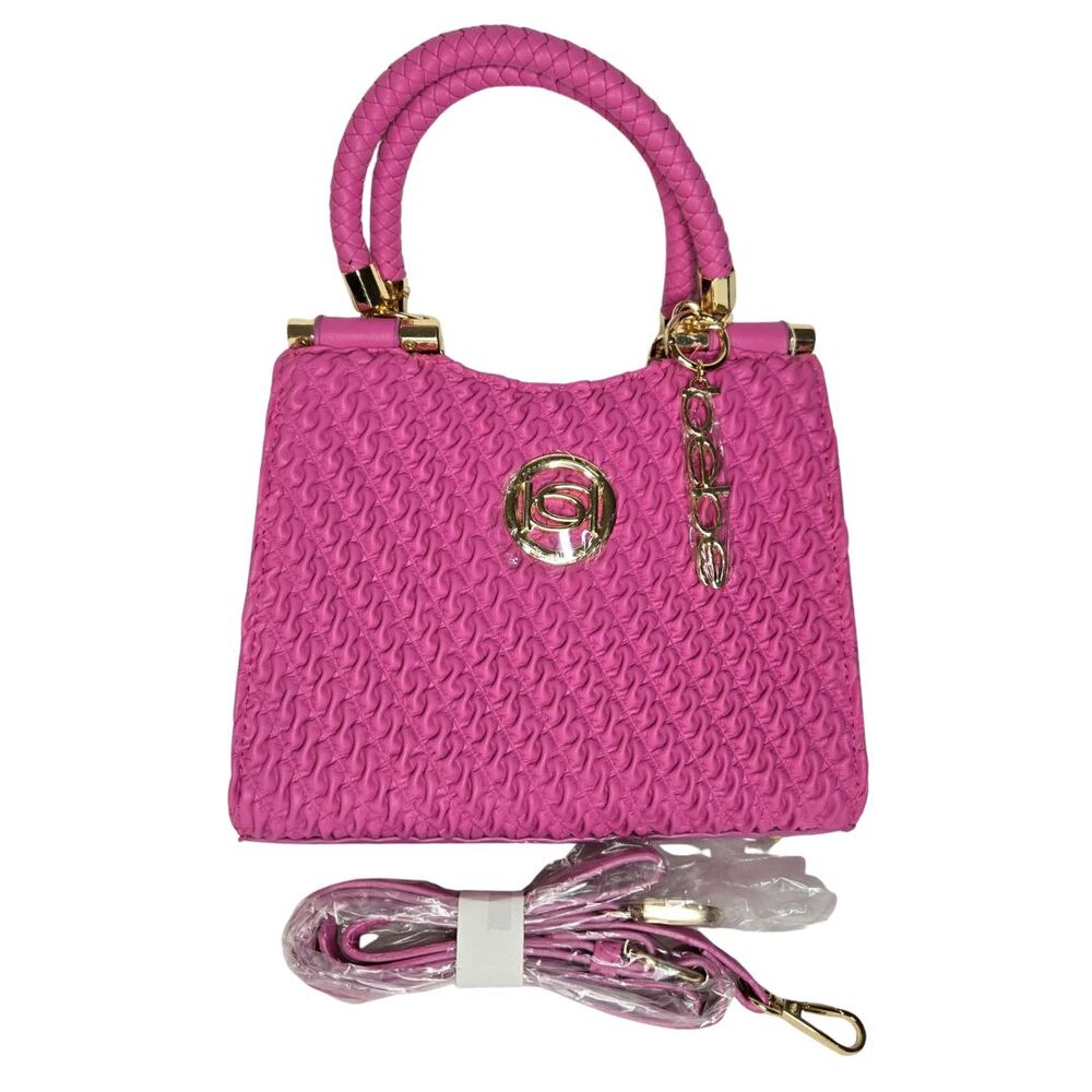 Bebe Erika Shopper Crossbody Bag in Fuchsia NWT Textured